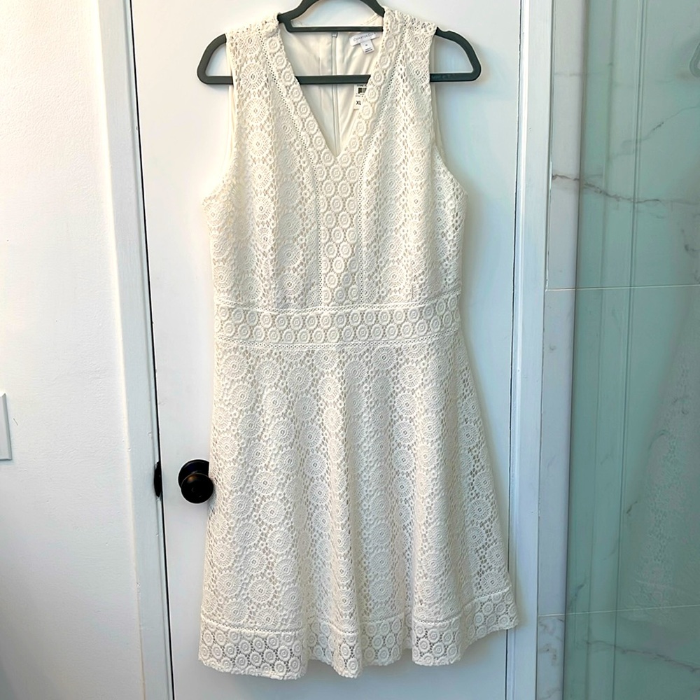 Charter Club Women's Cream Lace Fit & Flare Dress Size XL NWT